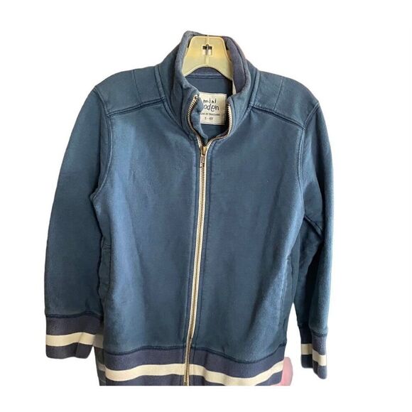 Mini Boden boys, full front zip blue sweatshirt with pockets size 5/6 - Picture 1 of 4
